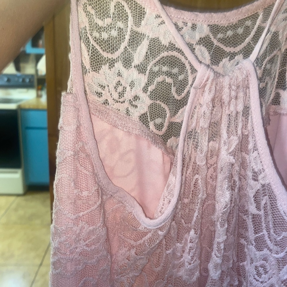 Pink dress lace